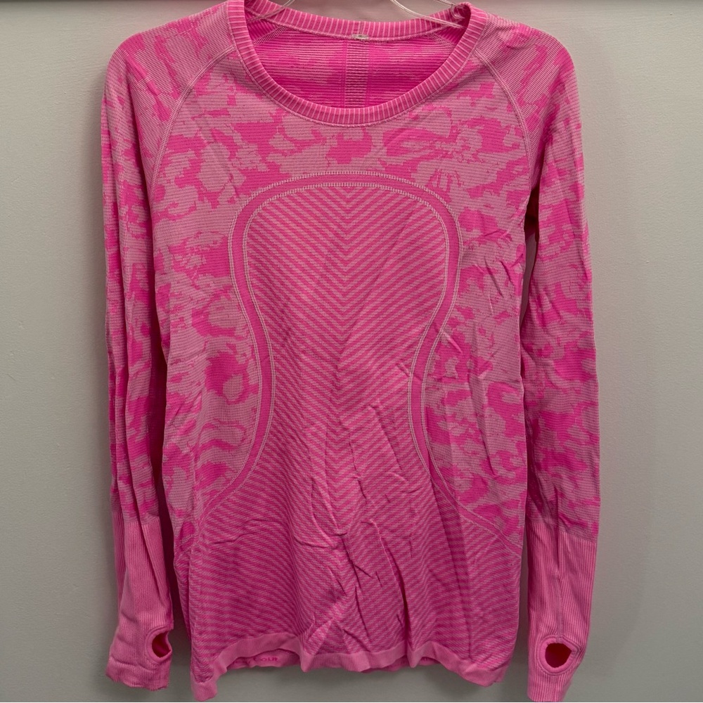 Lululemon Athletica Pink Fitted Long Sleeve Tee - Picture 3 of 4